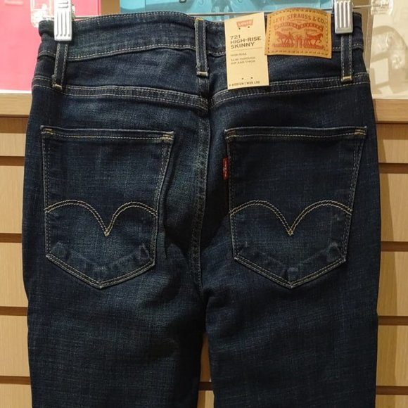 Levi's 721 Women's High-Rise Skinny Jeans Blue Story 0 m W25/L30 - Picture 4 of 6